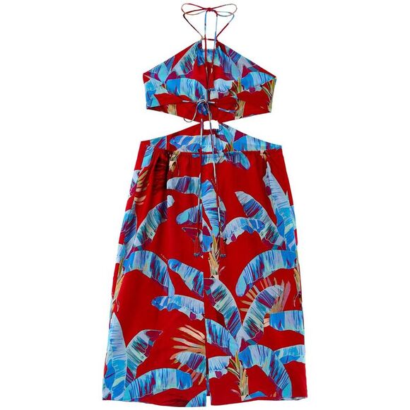 FARM Rio Sweet Jungle Cutout Linen-Blend Midi Dress - Picture 6 of 8